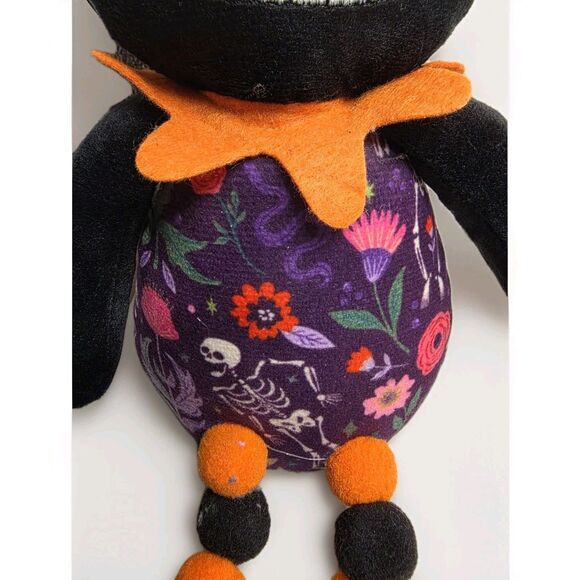 Halloween Plush Vintage Style Grinning Sitting Cat 18" Tabletop Decor - Picture 2 of 6